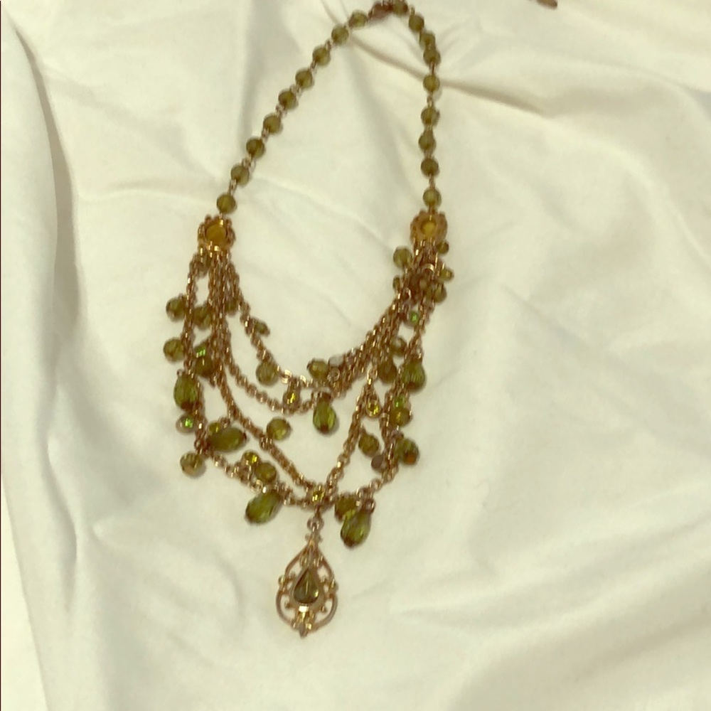 Layered green vintage necklace